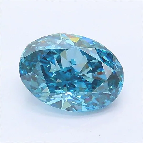 1.03ct OVAL Fancy Vivid Blue VS1 Coloured Lab diamond
