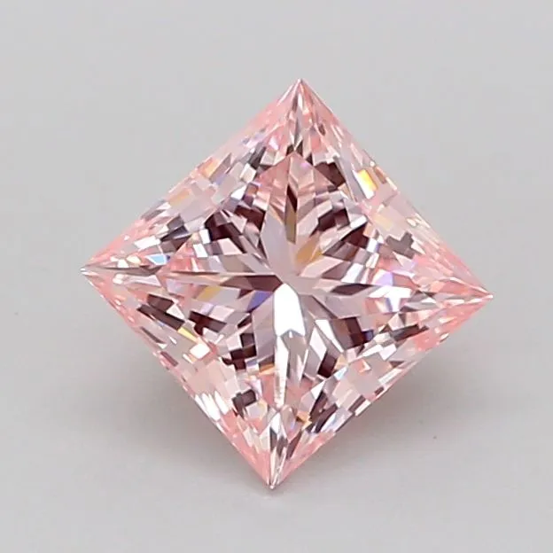 1.01ct PRINCESS Fancy Pink VVS2 Coloured Lab diamond