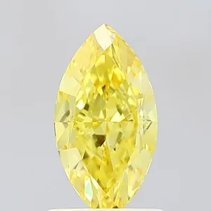 1.09ct MARQUISE Fancy Vivid Yellow VVS2 Coloured Lab diamond