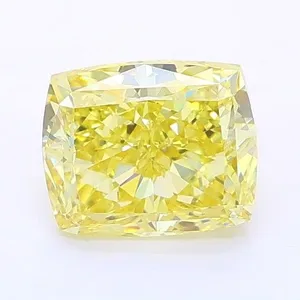 1.19ct CUSHION Fancy Intense Yellow VS1 Coloured Lab diamond