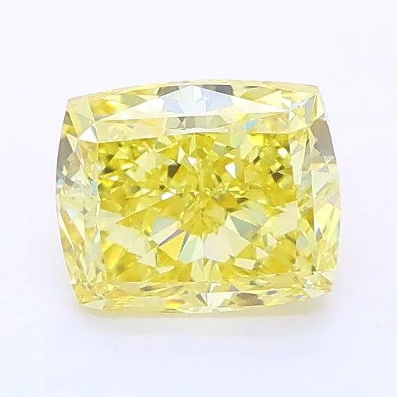 1.19ct CUSHION Fancy Intense Yellow VS1 Coloured Lab diamond
