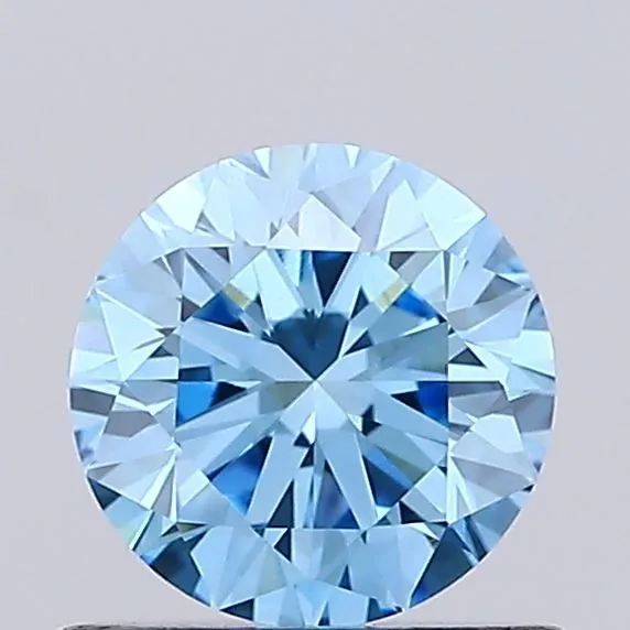 0.69ct ROUND Fancy Vivid Blue VVS2 Coloured Lab diamond