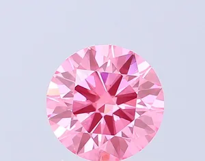 0.95ct ROUND Fancy Vivid Pink VS1 Coloured Lab diamond