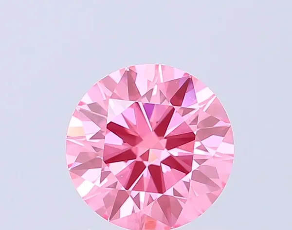0.95ct ROUND Fancy Vivid Pink VS1 Coloured Lab diamond