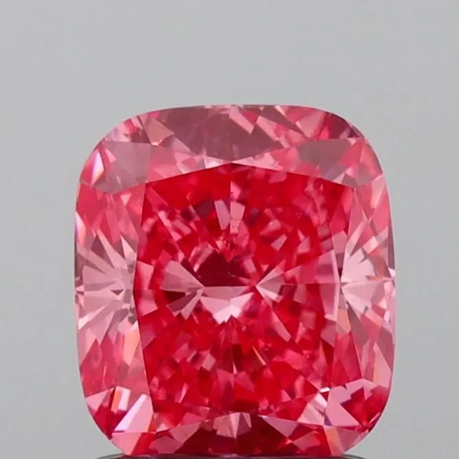 1.26ct CUSHION Fancy Vivid Pink VS1 Coloured Lab diamond
