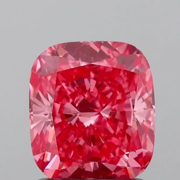 1.26ct CUSHION Fancy Vivid Pink VS1 Coloured Lab diamond