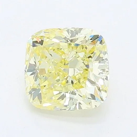0.83ct CUSHION Fancy Light Yellow VS1 Coloured Lab diamond