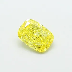 1.04ct CUSHION Fancy Vivid Yellow VVS2 Coloured Lab diamond