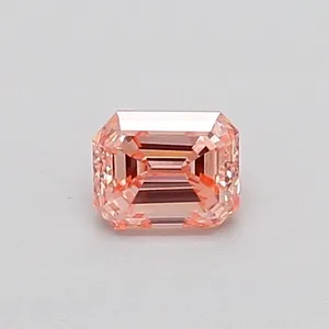 0.31ct EMERALD Fancy Intense Pink VS2 Coloured Lab diamond