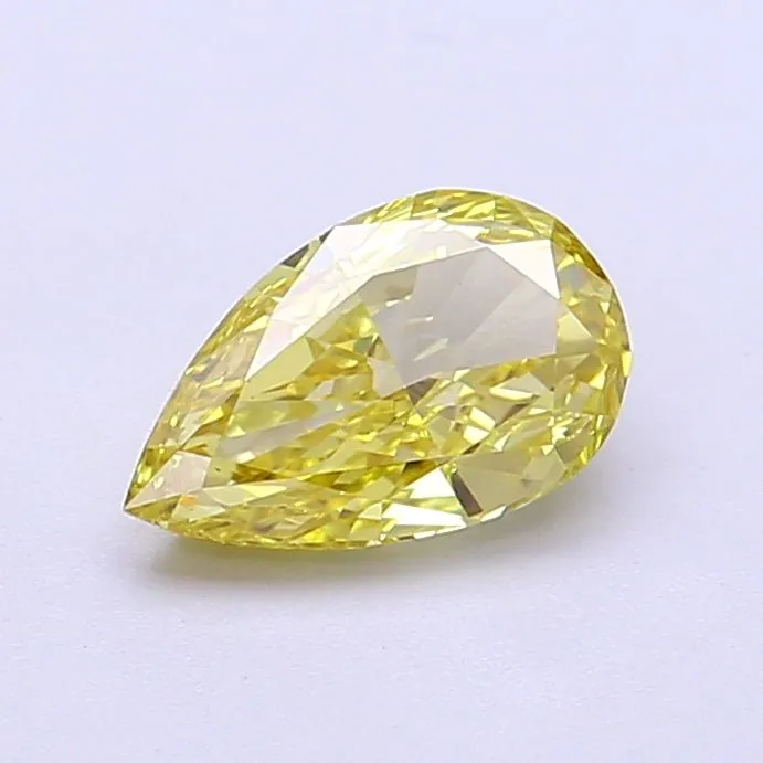 0.88ct PEAR Fancy Intense Yellow VS1 Coloured Lab diamond