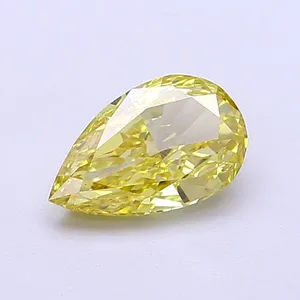 0.88ct PEAR Fancy Intense Yellow VS1 Coloured Lab diamond