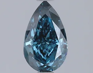 0.92ct PEAR Fancy Vivid Green Blue VVS2 Coloured Lab diamond