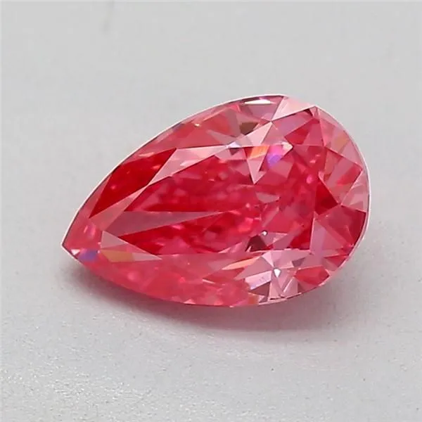 0.50ct PEAR Fancy Vivid Pink VVS2 Coloured Lab diamond