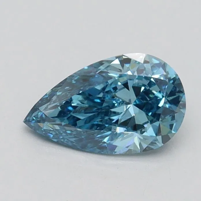 0.60ct PEAR Fancy Vivid Blue VS1 Coloured Lab diamond