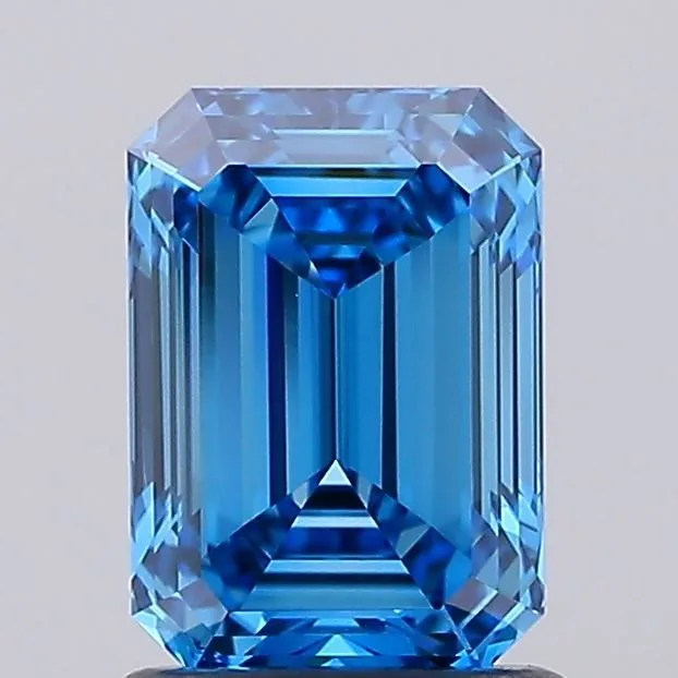 1.40ct EMERALD Fancy Vivid Blue VVS2 Coloured Lab diamond