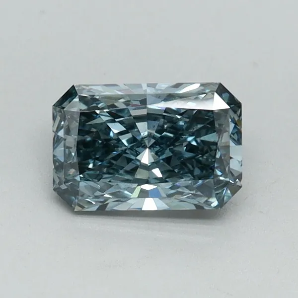 0.98ct RADIANT Fancy Vivid Greenish Blue VS2 Coloured Lab diamond