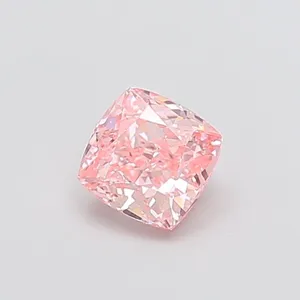 1.01ct CUSHION Fancy Vivid Pink VVS2 Coloured Lab diamond