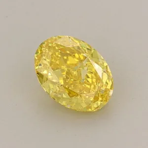0.72ct OVAL Fancy Vivid Yellow VS1 Coloured Lab diamond