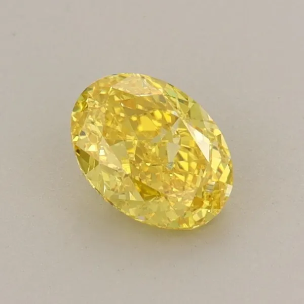 0.72ct OVAL Fancy Vivid Yellow VS1 Coloured Lab diamond