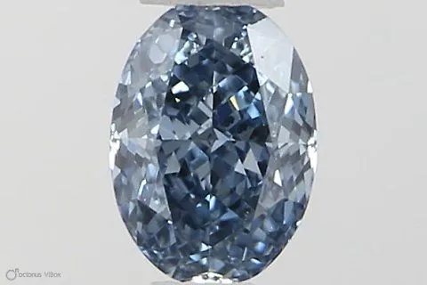 0.3ct OVAL Fancy Vivid Blue VS1 Coloured Lab diamond