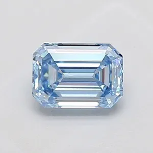 0.94ct EMERALD Fancy Vivid Blue VS1 Coloured Lab diamond