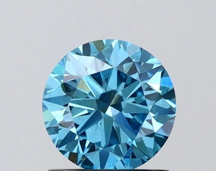 1.09ct ROUND Fancy Vivid Blue VS2 Coloured Lab diamond