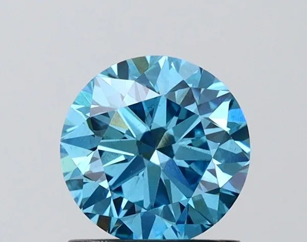 1.09ct ROUND Fancy Vivid Blue VS2 Coloured Lab diamond