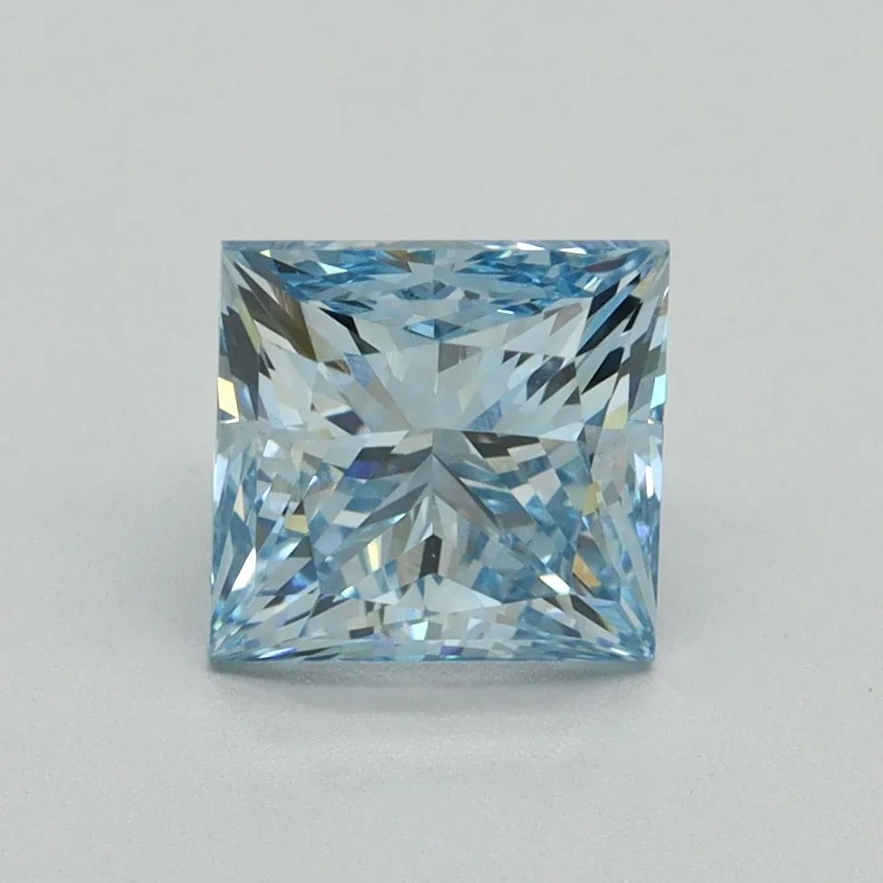 2.03ct PRINCESS Fancy Intense Blue VS1 Coloured Lab diamond
