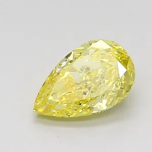 0.86ct PEAR Fancy Intense Yellow VS1 Coloured Lab diamond