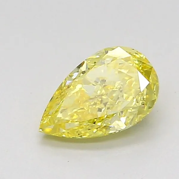 0.86ct PEAR Fancy Intense Yellow VS1 Coloured Lab diamond