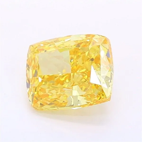 1.09ct CUSHION Fancy Vivid Yellow VS1 Coloured Lab diamond