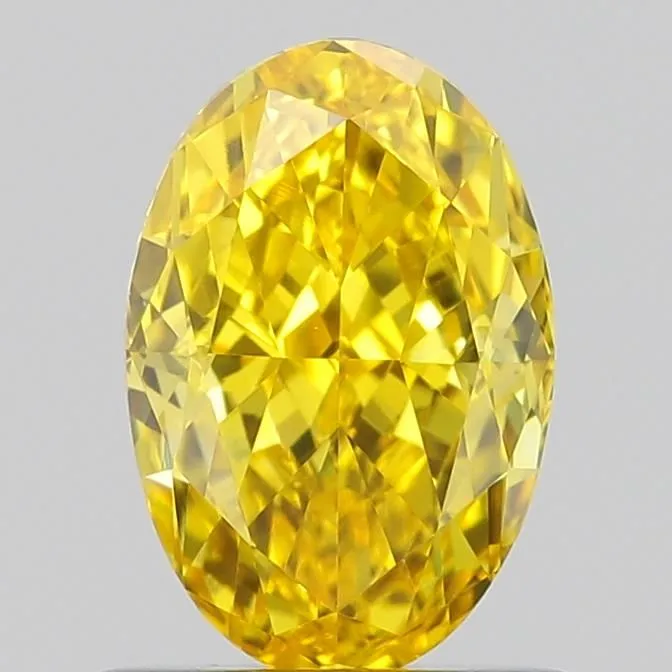 0.91ct OVAL Fancy Vivid Yellow VS1 Coloured Lab diamond
