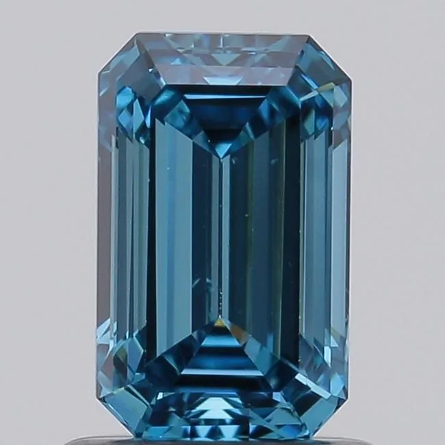 1.01ct EMERALD Fancy Vivid Blue SI1 Coloured Lab diamond