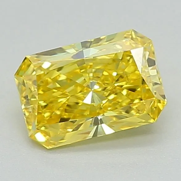 0.53ct RADIANT Fancy Vivid Yellow VVS1 Coloured Lab diamond
