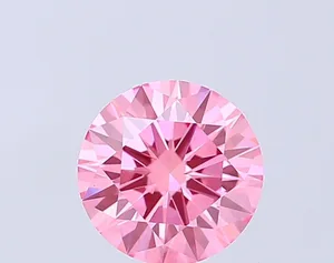 0.96ct ROUND Fancy Vivid Pink VVS2 Coloured Lab diamond