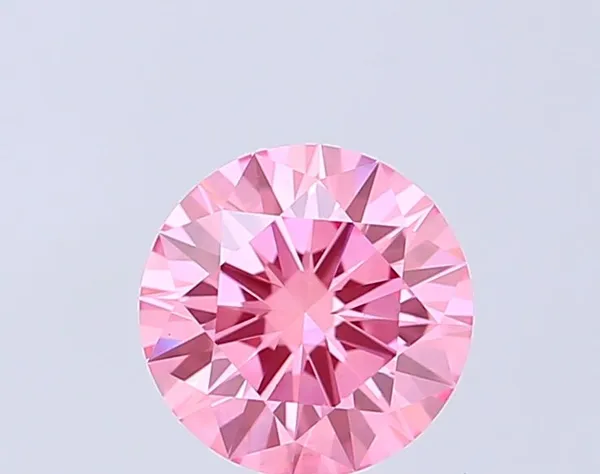 0.96ct ROUND Fancy Vivid Pink VVS2 Coloured Lab diamond