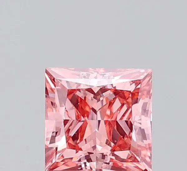 1.17ct PRINCESS Fancy Vivid Pink VS2 Coloured Lab diamond