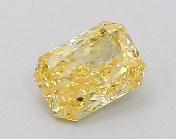 0.86ct RADIANT Fancy Vivid Yellow VS1 Coloured Lab diamond