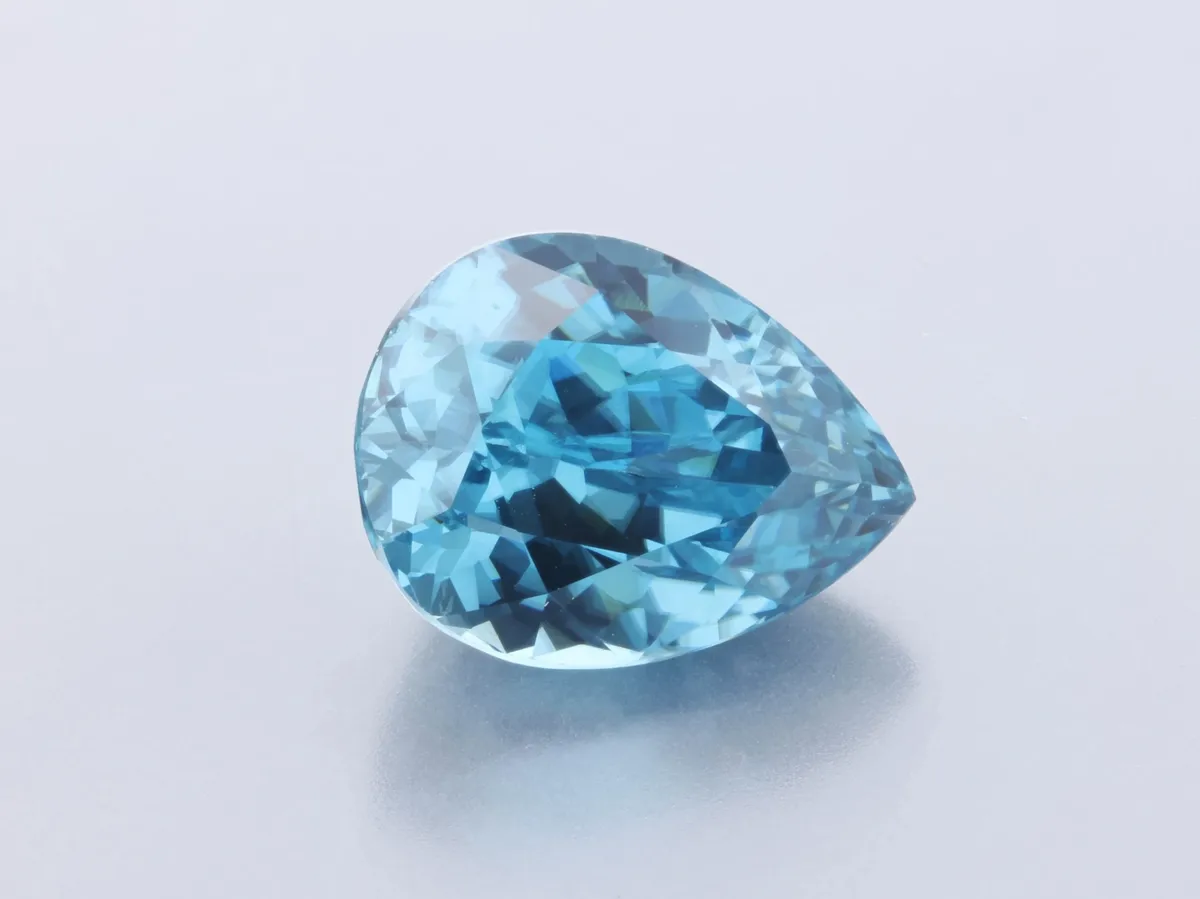 3.38ct Blue Zircon, Pear Shape gemstone