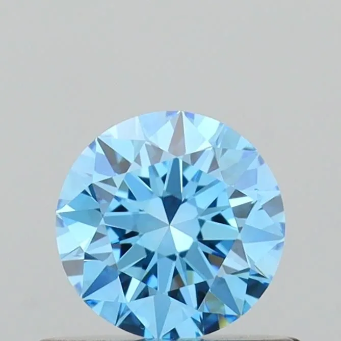 0.50ct ROUND Fancy Vivid Blue VS1 Coloured Lab diamond