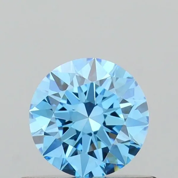 0.5ct ROUND Fancy Vivid Blue VS1 Coloured Lab diamond