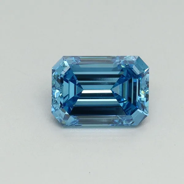 1.06ct EMERALD Fancy Vivid Blue VS1 Coloured Lab diamond