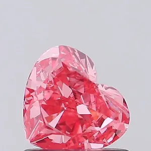 0.66ct HEART Fancy Vivid Pink VS1 Coloured Lab diamond