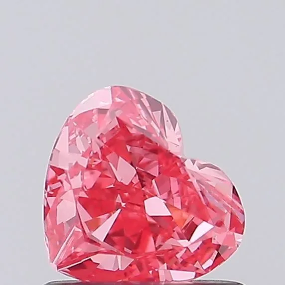 0.66ct HEART Fancy Vivid Pink VS1 Coloured Lab diamond