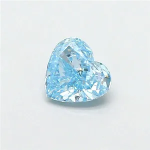 0.6ct HEART Fancy Vivid Blue VS2 Coloured Lab diamond