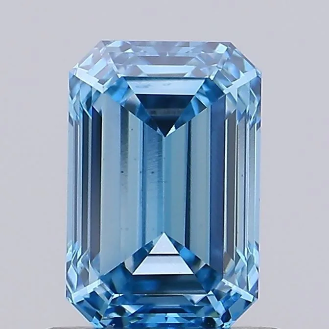 1.00ct EMERALD Fancy Vivid Blue VVS2 Coloured Lab diamond