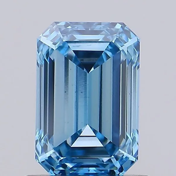 1ct EMERALD Fancy Vivid Blue VVS2 Coloured Lab diamond