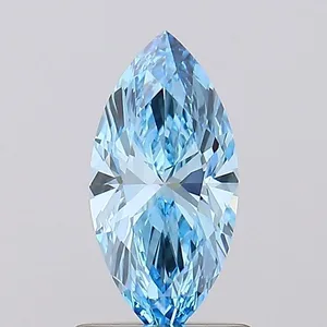 0.7ct MARQUISE Fancy Vivid Blue VVS2 Coloured Lab diamond