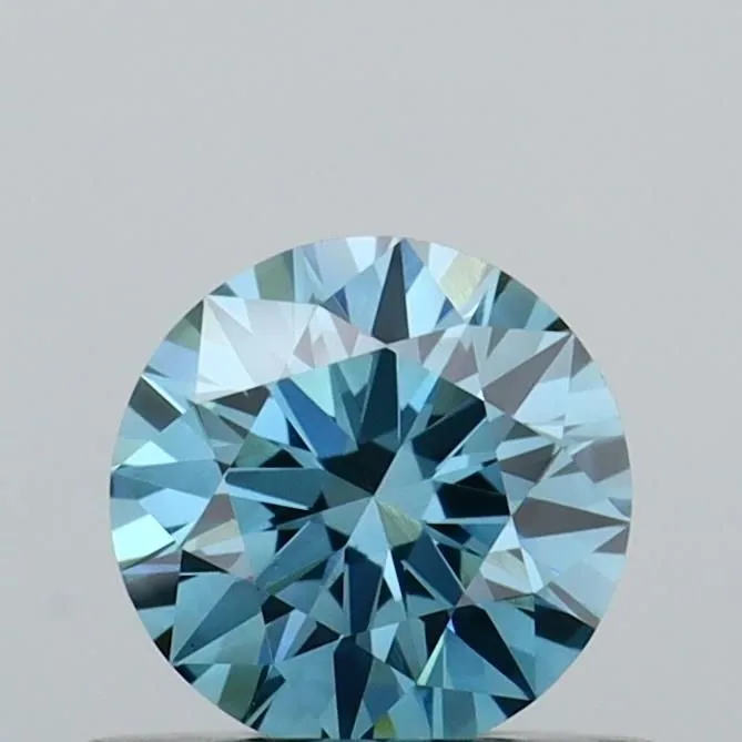 0.46ct ROUND Fancy Vivid Blue VS1 Coloured Lab diamond