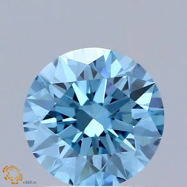1.01ct ROUND Fancy Vivid Blue VS1 Coloured Lab diamond